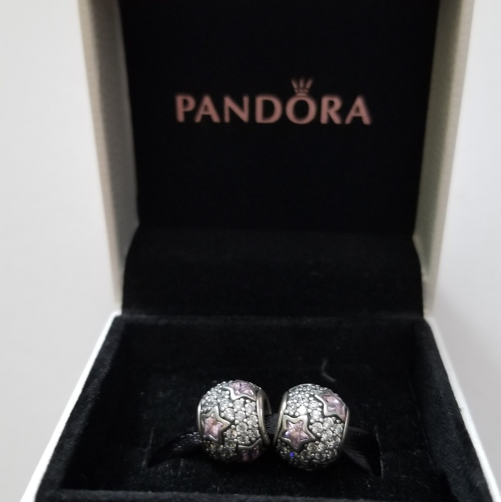 nwt  pandora pink wish upon a star charms